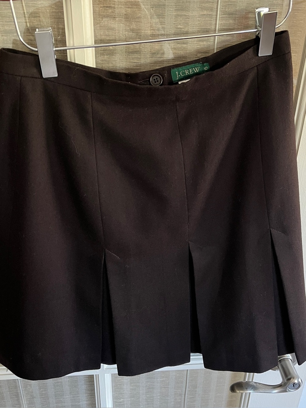 Vintage 90s J. Crew brown box pleated mini skirt